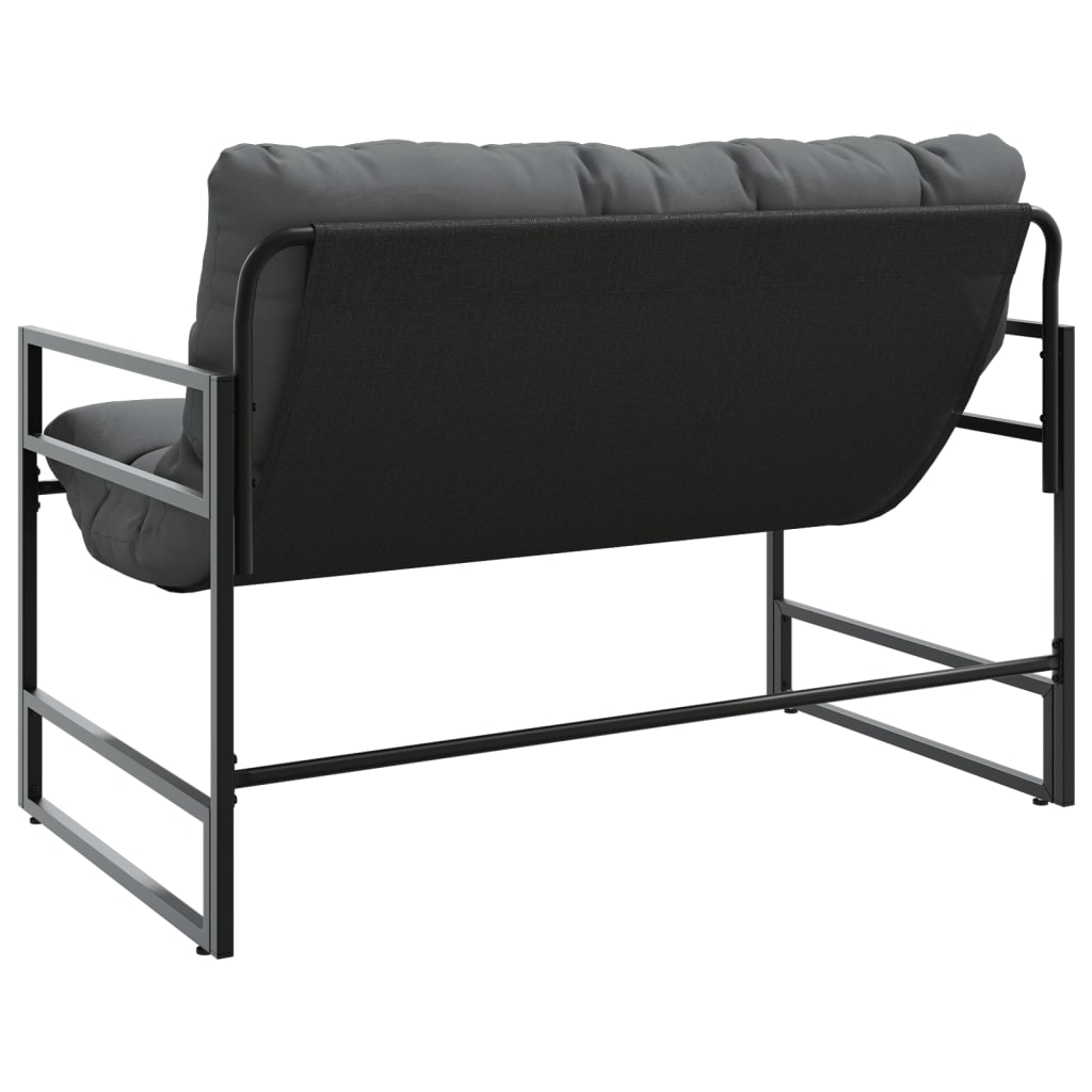 Banc de jardin avec coussin anthracite 113 cm acier