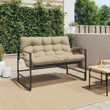 Banc de jardin avec coussin taupe 113 cm acier