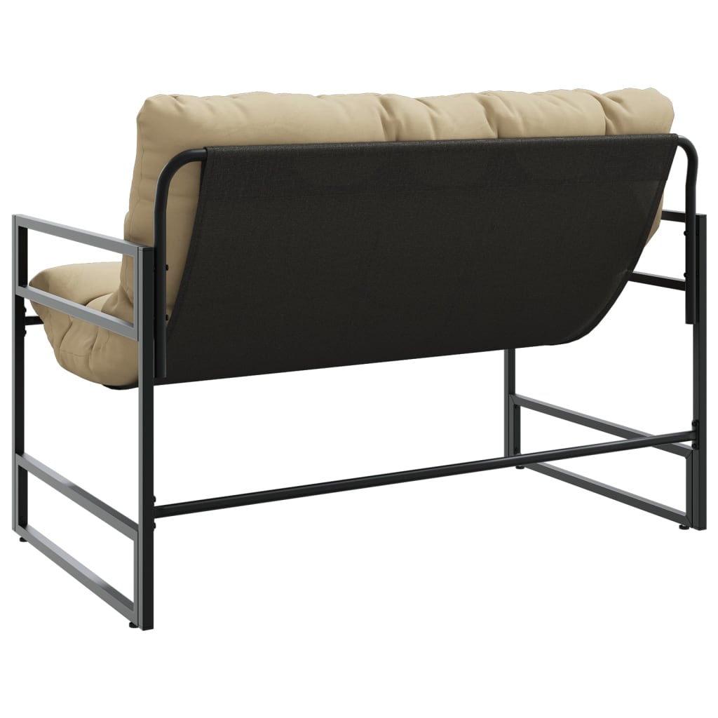 Banc de jardin avec coussin taupe 113 cm acier