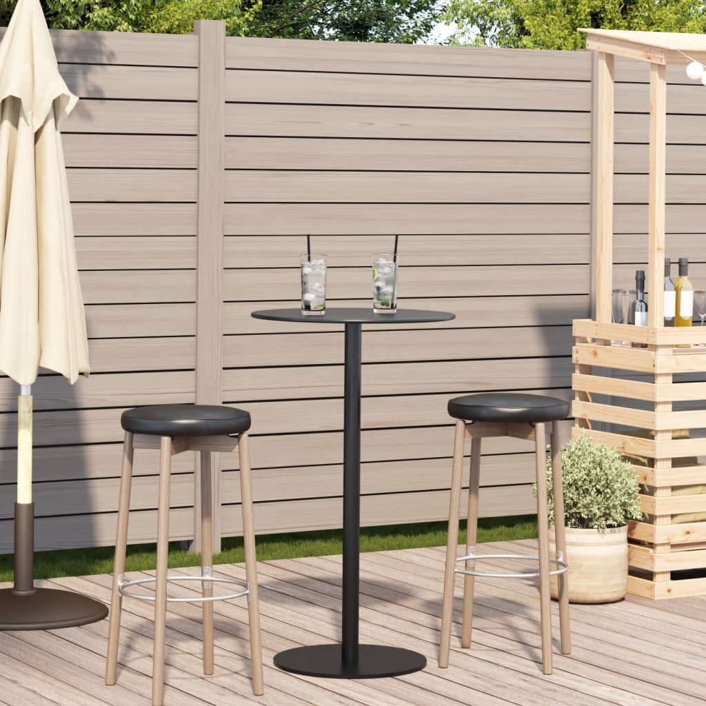 Table de jardin ronde noir Ø60x105 cm acier