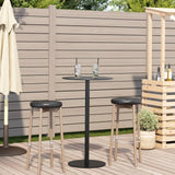 Table de jardin ronde noir Ø60x105 cm acier