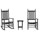 Chaises à bascule lot de 2 table pliable noir massif peuplier