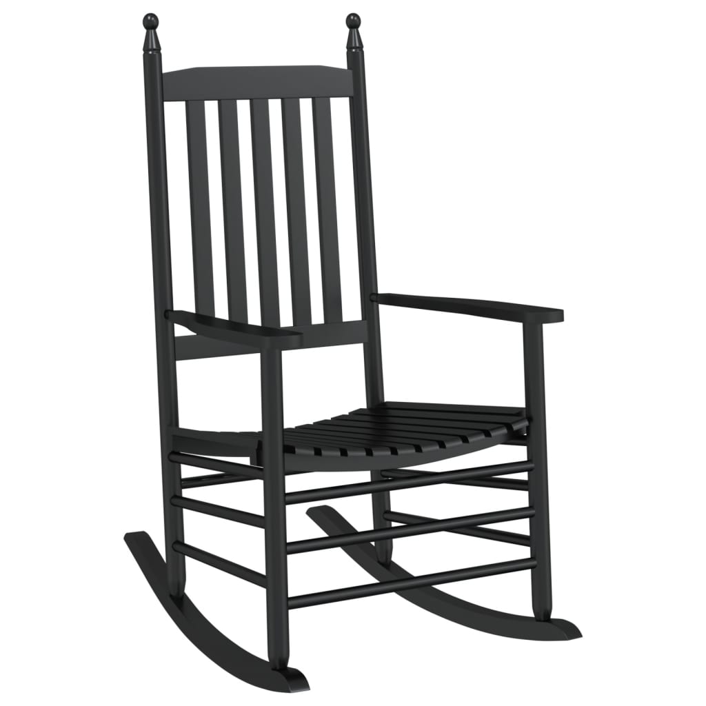 Chaises à bascule lot de 2 table pliable noir massif peuplier