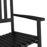 Chaises à bascule lot de 2 table pliable noir massif peuplier