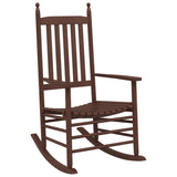 Chaises à bascule lot de 2 table pliable marron massif peuplier