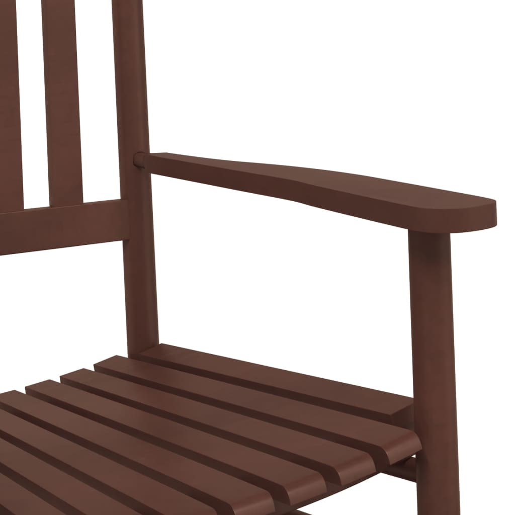 Chaises à bascule lot de 2 table pliable marron massif peuplier