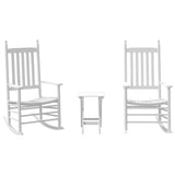 Chaises à bascule lot de 2 table pliable blanc massif peuplier