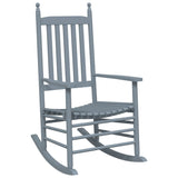 Chaises à bascule lot de 2 table pliable gris massif peuplier