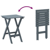 Chaises à bascule lot de 2 table pliable gris massif peuplier