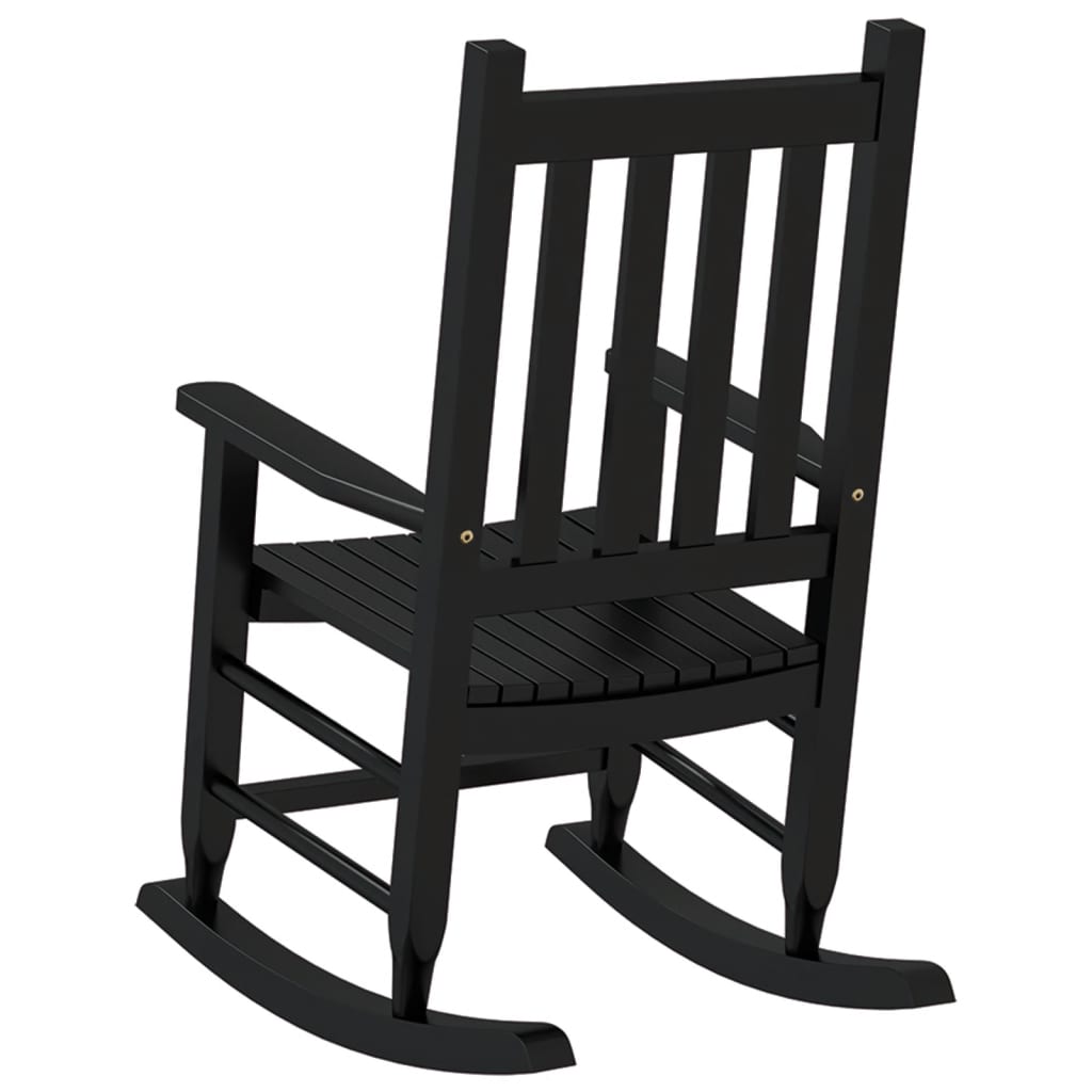 Chaises à bascule enfants lot de 2 noir bois de peuplier massif