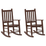 Chaises à bascule enfants lot de 2 marron bois peuplier massif