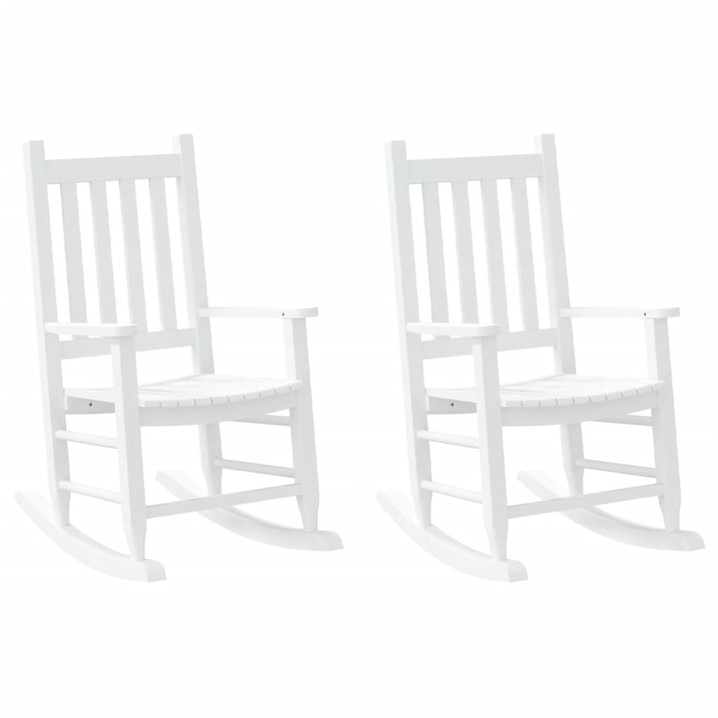 Chaises à bascule enfants lot de 2 blanc bois peuplier massif