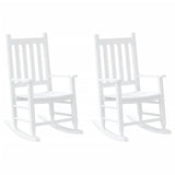 Chaises à bascule enfants lot de 2 blanc bois peuplier massif