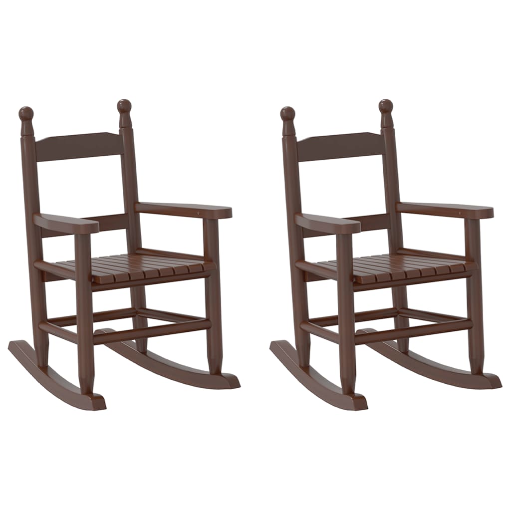 Chaises à bascule enfants lot de 2 marron bois peuplier massif