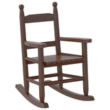 Chaises à bascule enfants lot de 2 marron bois peuplier massif