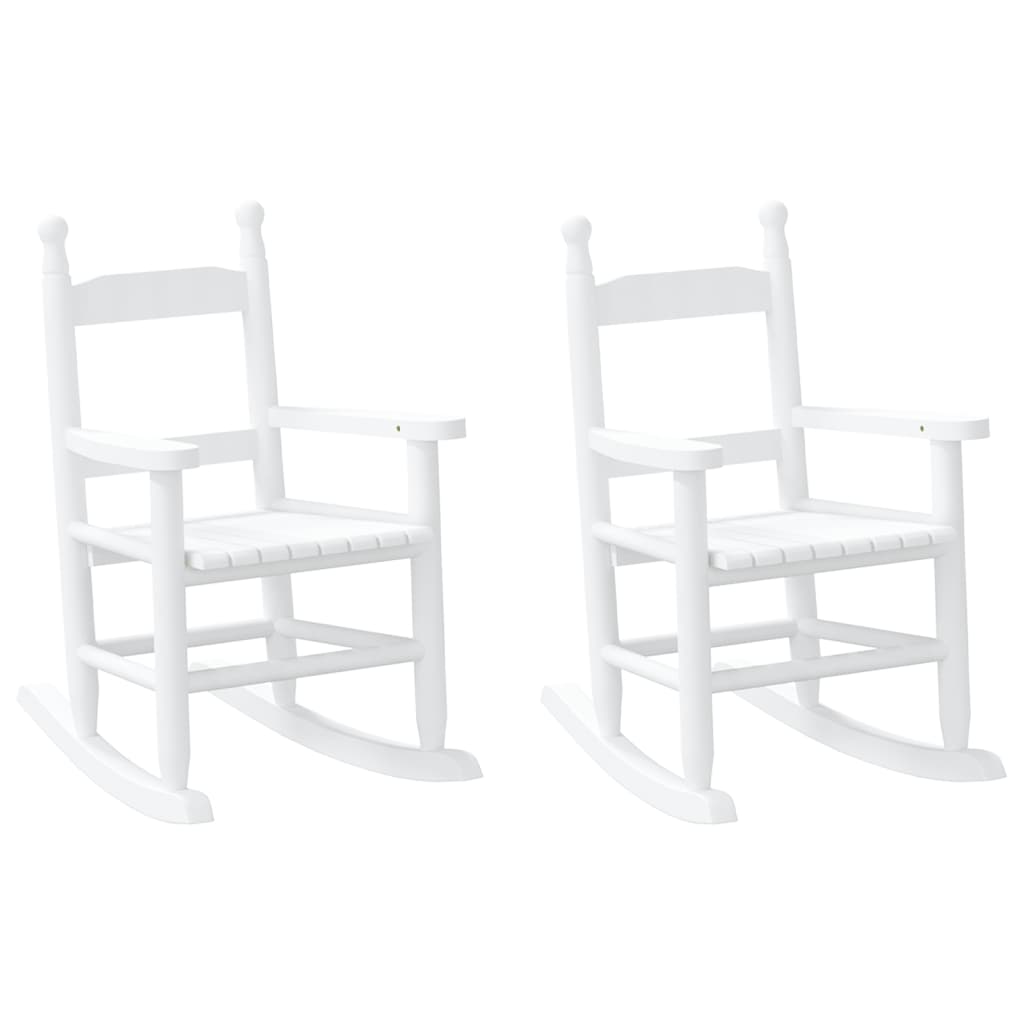 Chaises à bascule enfants lot de 2 blanc bois peuplier massif