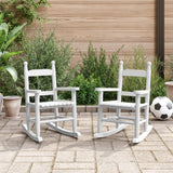 Chaises à bascule enfants lot de 2 blanc bois peuplier massif