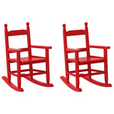 Chaises à bascule enfants lot de 2 rouge bois peuplier massif