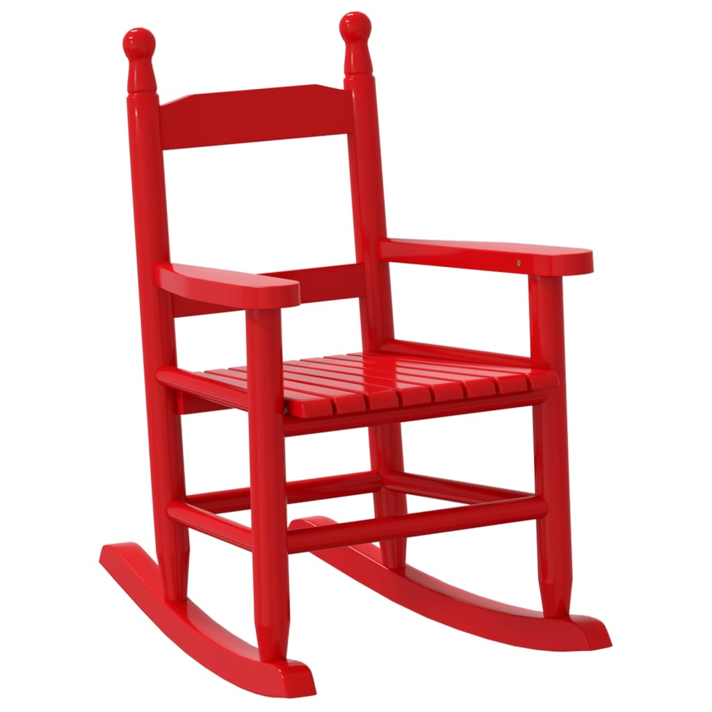 Chaises à bascule enfants lot de 2 rouge bois peuplier massif