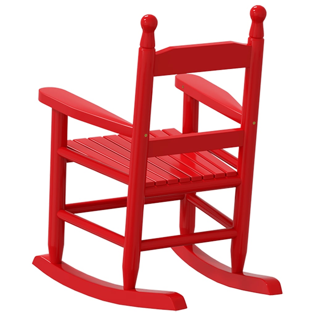 Chaises à bascule enfants lot de 2 rouge bois peuplier massif