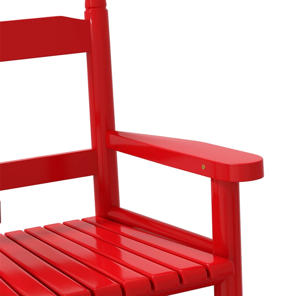 Chaises à bascule enfants lot de 2 rouge bois peuplier massif