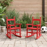 Chaises à bascule enfants lot de 2 rouge bois peuplier massif