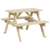 Picnic table for 4 children with parasol in fir wood