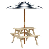 Table de pique-nique pour 4 enfants avec parasol bois de sapin