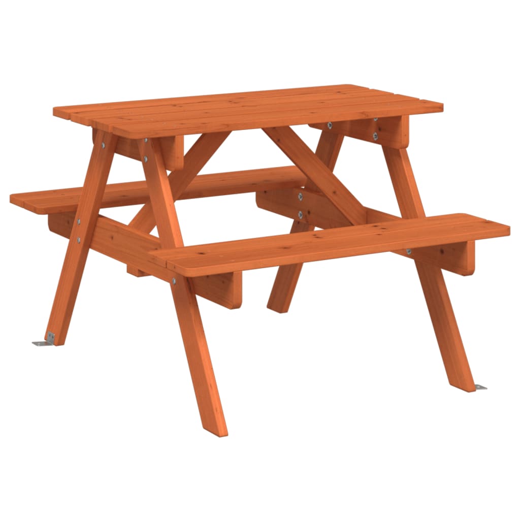 Table de pique-nique pour 4 enfants avec parasol bois de sapin