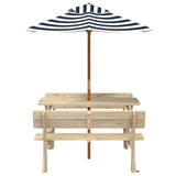 Table de pique-nique pour 4 enfants avec parasol bois de sapin