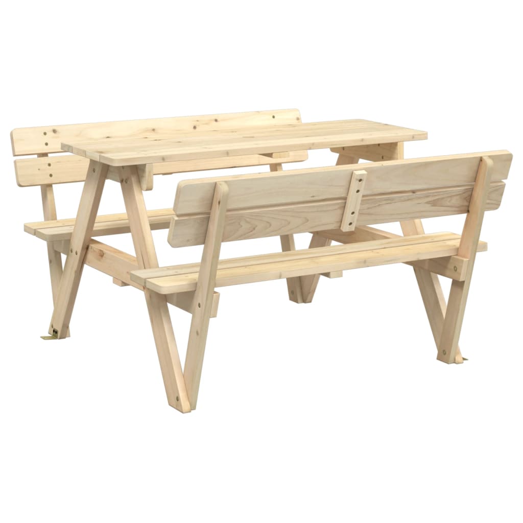 Table de pique-nique pour 4 enfants avec parasol bois de sapin