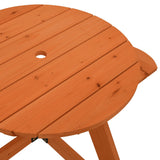 Table de pique-nique pour 4 enfants avec parasol rond sapin