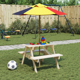 Picnic table for 4 children with parasol hole fir