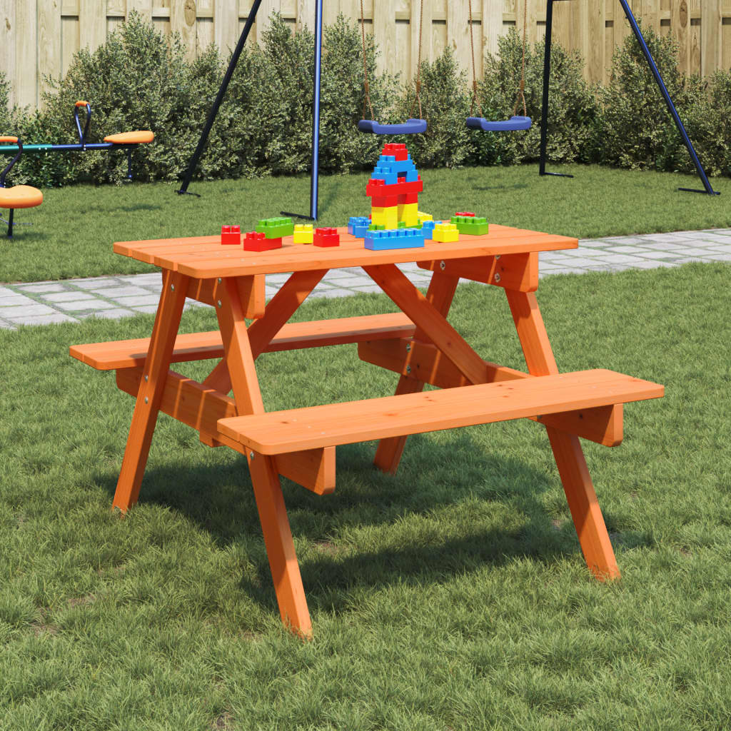 Picnic table for 4 children with parasol hole fir