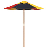 Parasol de jardin pour enfants avec poteau en bois Ø120x140 cm