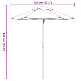 Parasol de jardin pour enfants avec poteau en bois Ø120x140 cm