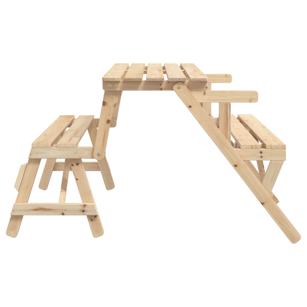 2 in 1 convertible picnic table with solid fir benches