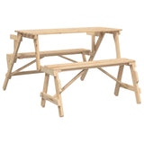 2 in 1 convertible picnic table with solid fir benches