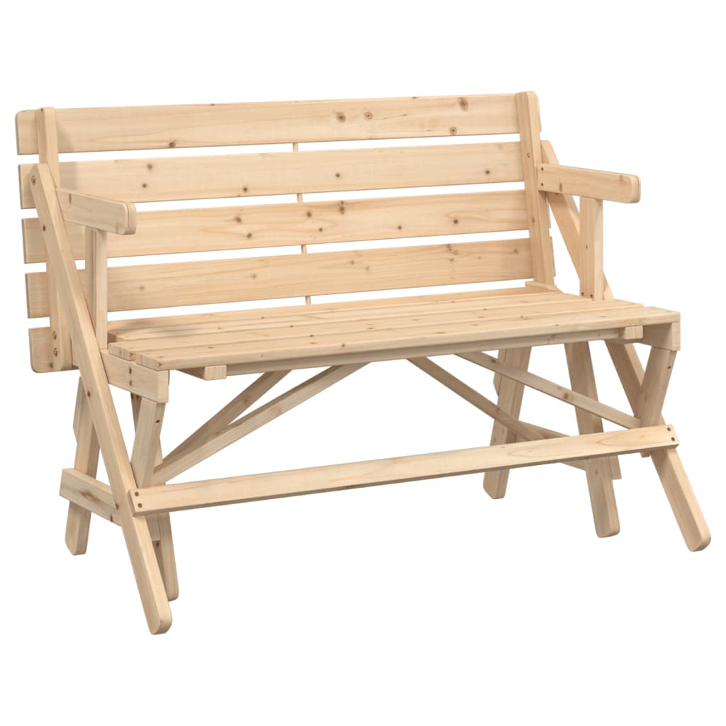 2 in 1 convertible picnic table with solid fir benches