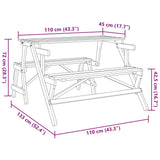 2 in 1 convertible picnic table with solid fir benches