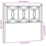 Tête de lit métal noir 107 cm