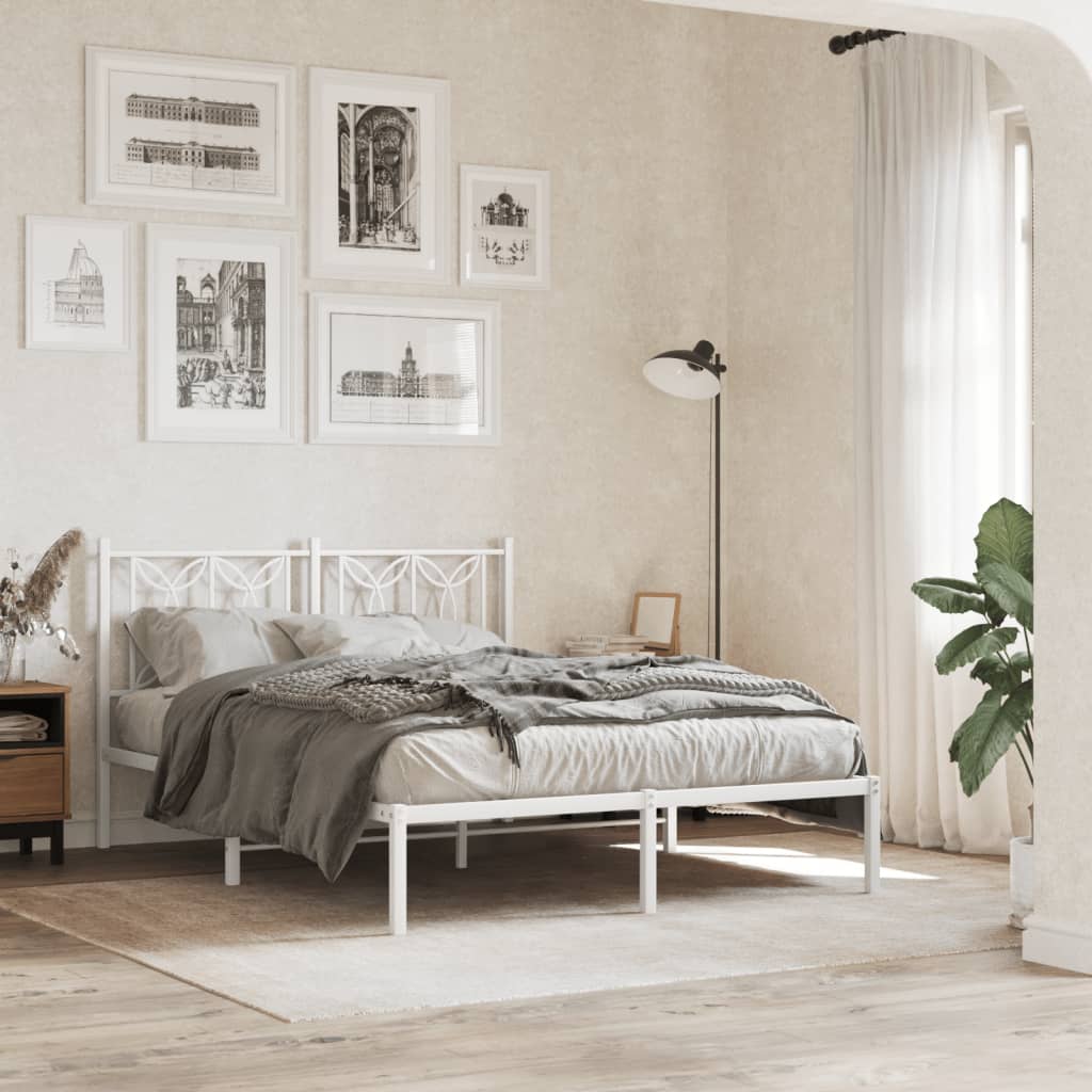 Tête de lit métal blanc 140 cm