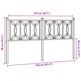 Tête de lit métal blanc 150 cm