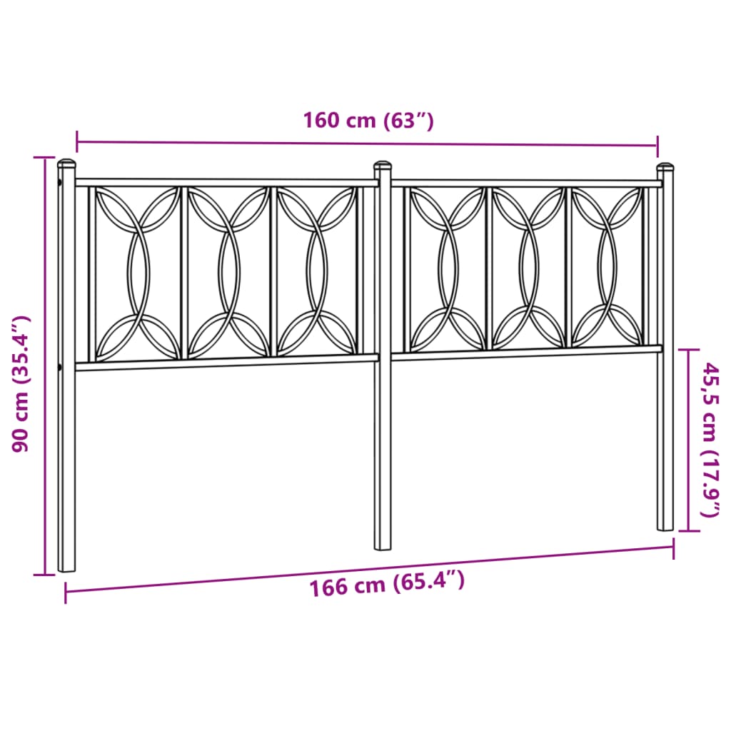 Tête de lit métal blanc 160 cm