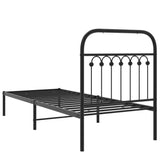 Cadre de lit métal sans matelas avec tête de lit noir 80x200 cm