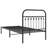 Cadre de lit métal sans matelas avec tête de lit noir 90x200 cm