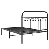 Cadre de lit métal sans matelas avec tête de lit noir 100x190cm