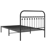 Cadre de lit métal sans matelas avec tête de lit noir 107x203cm