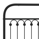 Cadre de lit métal sans matelas avec tête de lit noir 107x203cm