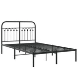 Cadre de lit métal sans matelas avec tête de lit noir 120x190cm